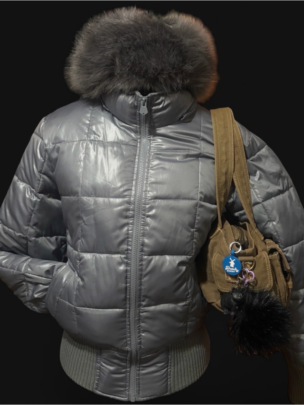 Old Navy Silver Gray Puffer Jacket